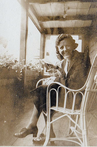 Pip sitting in chair